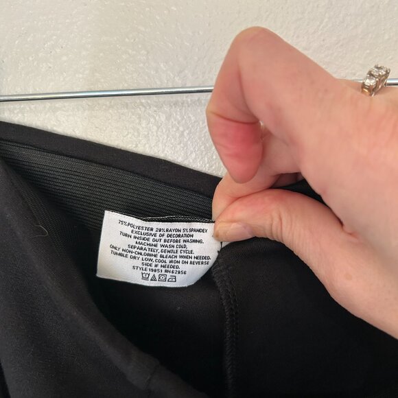 Zeza B Faux Pearl Suede Side Trim Pull Up Pants  SIZE L - Picture 8 of 8